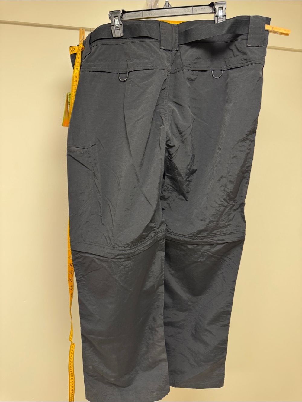NWT XXL Tek Gear Black Men's Convertible Cargo Pants with Quick-Adjust Belt - Picture 14 of 16